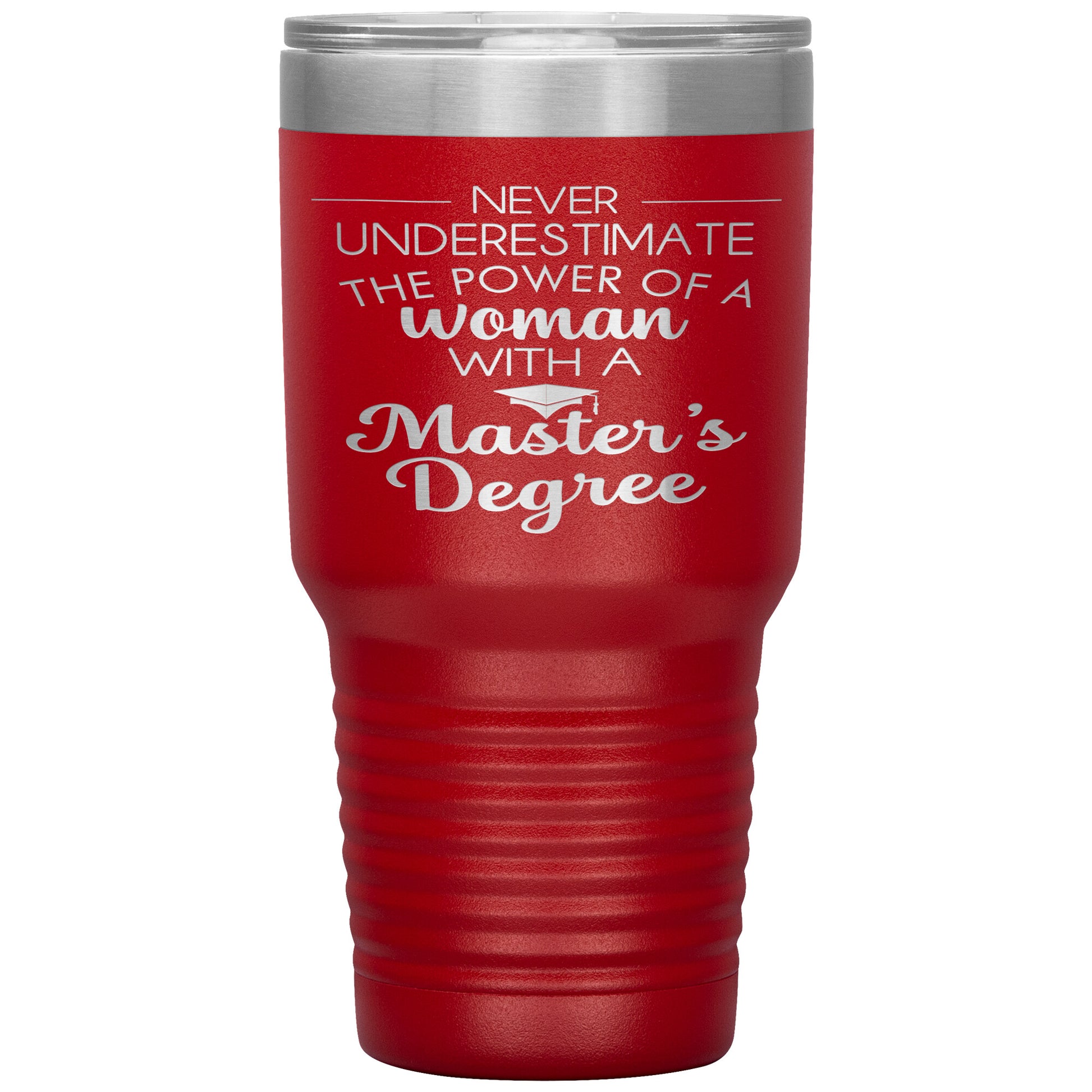Never Underestimate Woman with Masters Tumbler