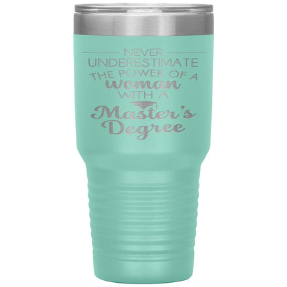 Never Underestimate Woman with Masters Tumbler