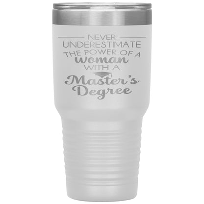 Never Underestimate Woman with Masters Tumbler