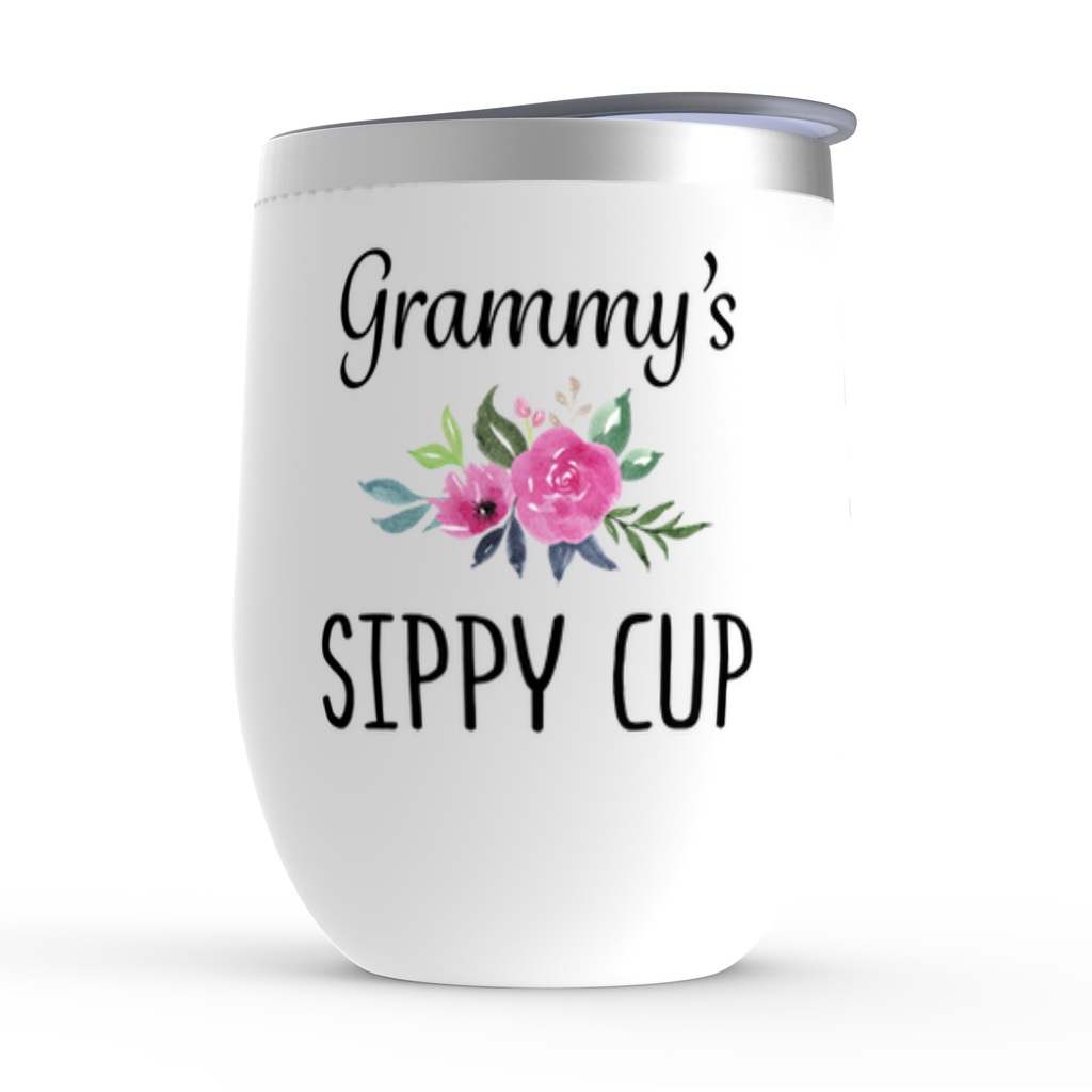 Grammy's Sippy Cup Wine Tumbler, Cute Grandma Wine Cup, Funny Mom Birthday, Christmas or Mother's Day Gift from Daughter, Mother in Law Gift