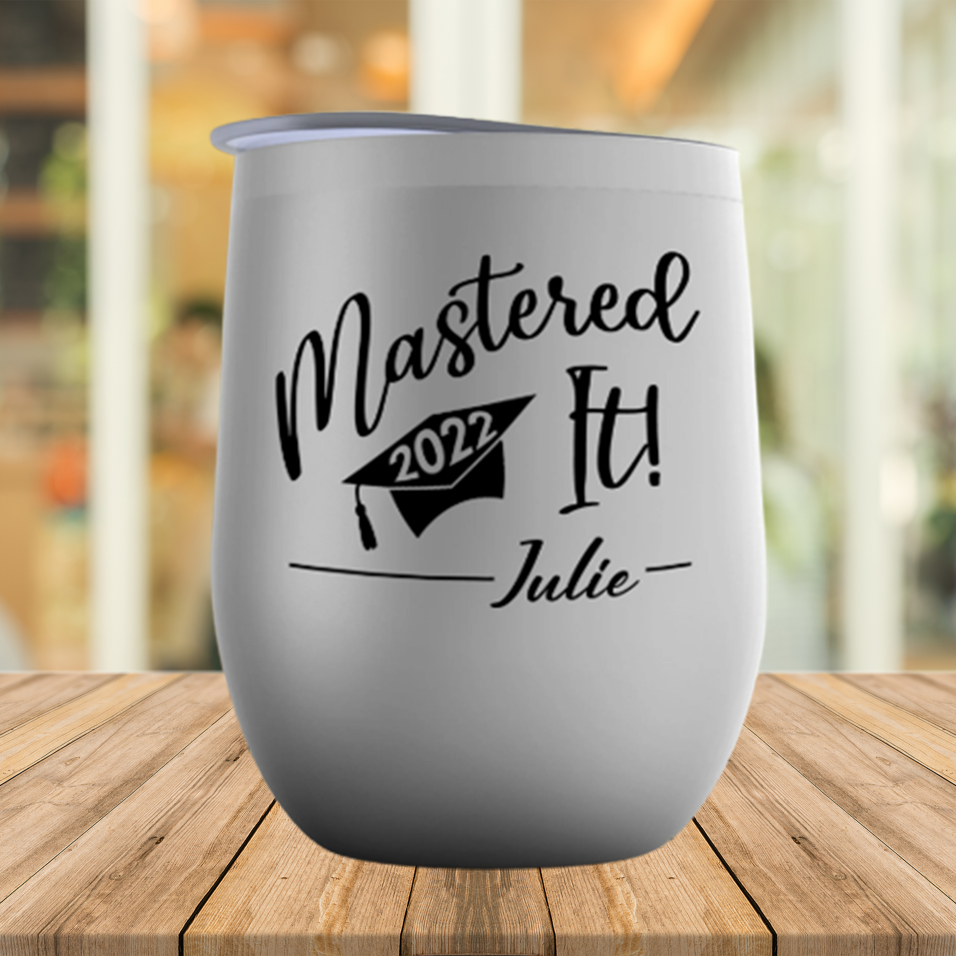Master's Degree Graduation Gift For Her, Mastered It 2022 Wine Tumbler, Personalized Graduation Cup For Sister Or Daughter, Mba Graduation