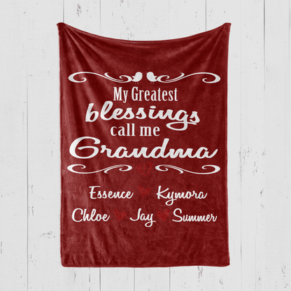 My Greatest Blessings Call Me Grandma Blanket