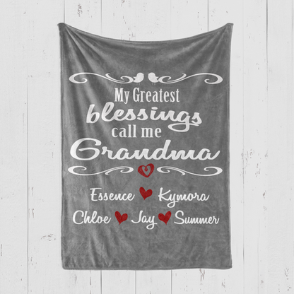 My Greatest Blessings Call Me Grandma Blanket