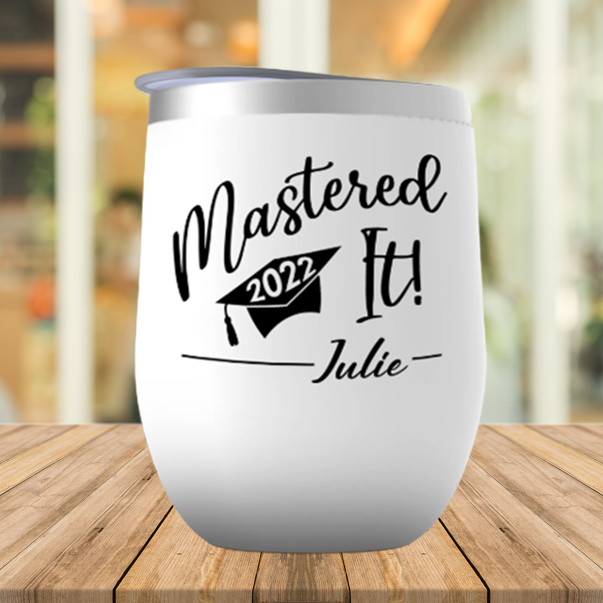 Master's Degree Graduation Gift For Her, Mastered It 2022 Wine Tumbler, Personalized Graduation Cup For Sister Or Daughter, Mba Graduation